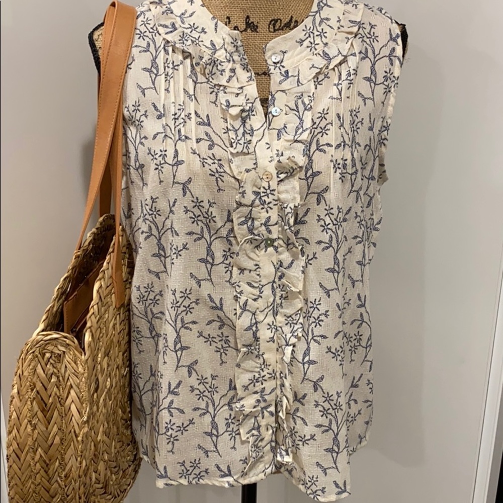 Alice Blue Ruffle Top Size M - Picture 3 of 9